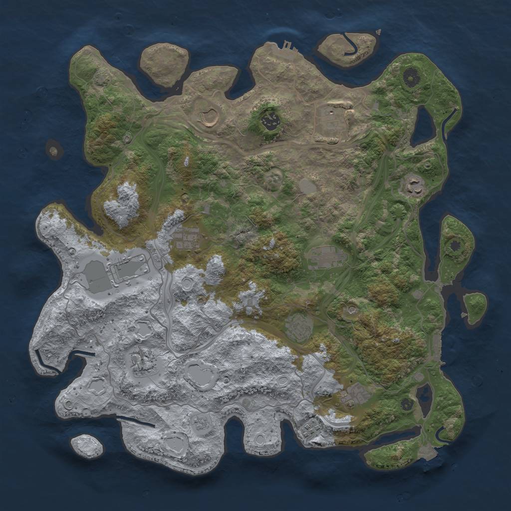 Rust Map: Procedural Map, Size: 4250, Seed: 1852295586, 19 Monuments