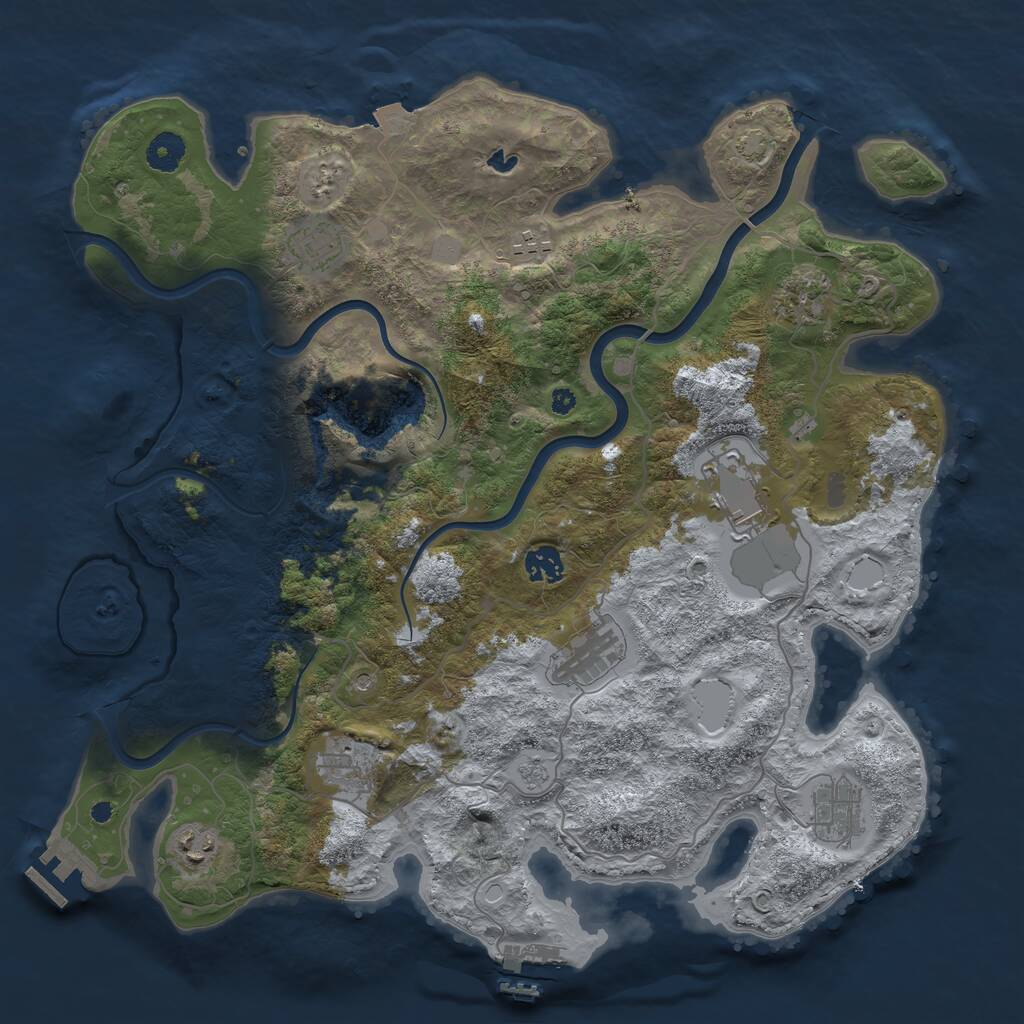 Rust Map: Procedural Map, Size: 4000, Seed: 68946992, 15 Monuments