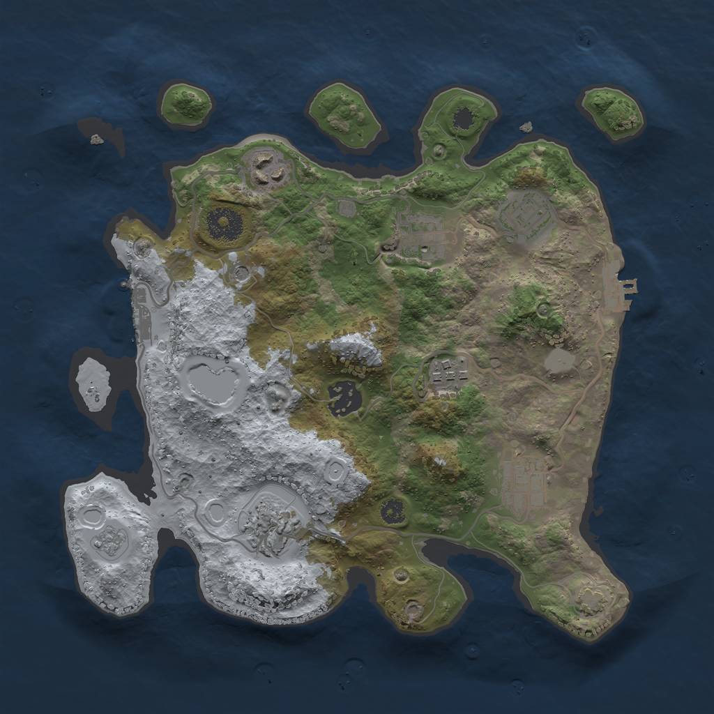 Rust Map: Procedural Map, Size: 3000, Seed: 1445231317, 15 Monuments