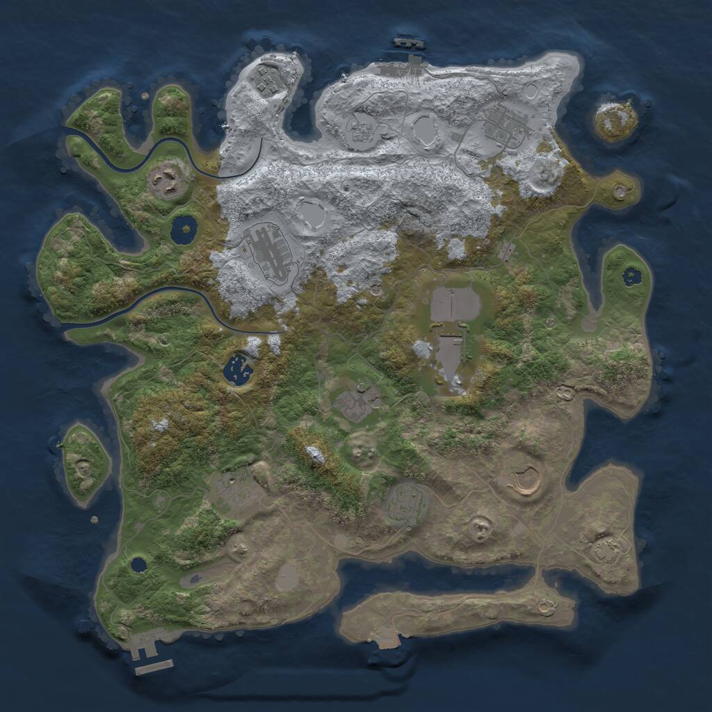 Rust Map: Procedural Map, Size: 3750, Seed: 91913, 16 Monuments