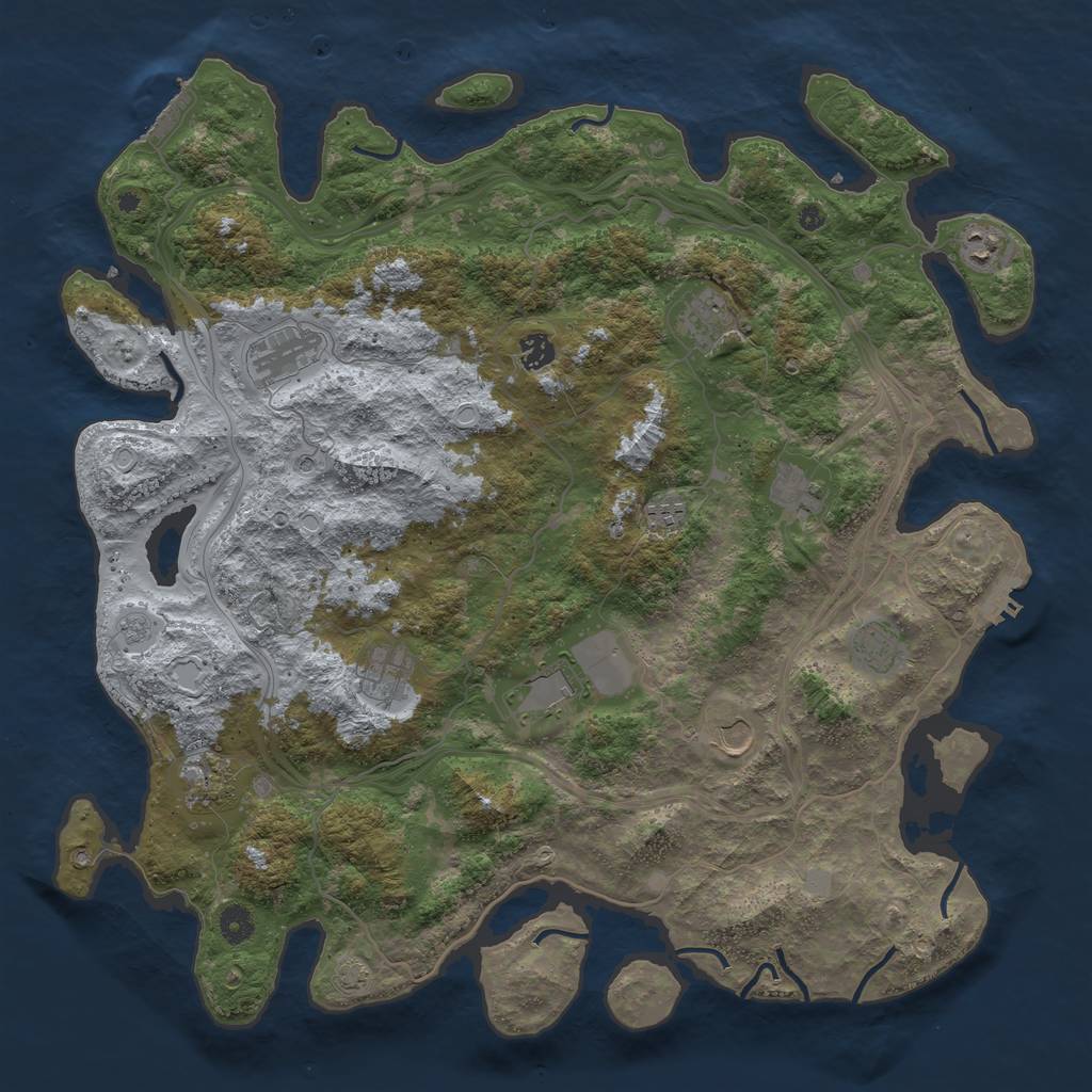 Rust Map: Procedural Map, Size: 4500, Seed: 292487994, 19 Monuments