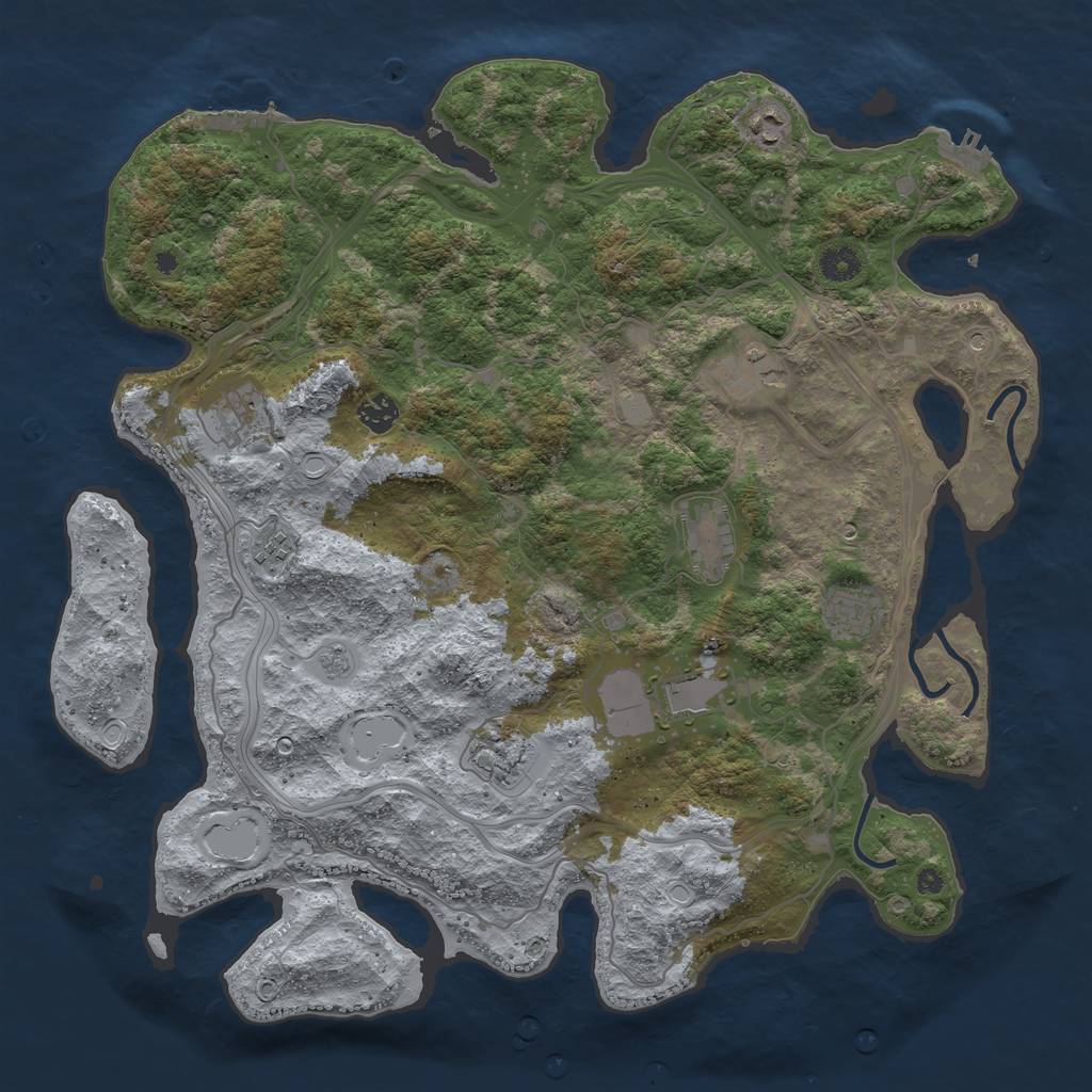 Rust Map: Procedural Map, Size: 4250, Seed: 12128, 16 Monuments