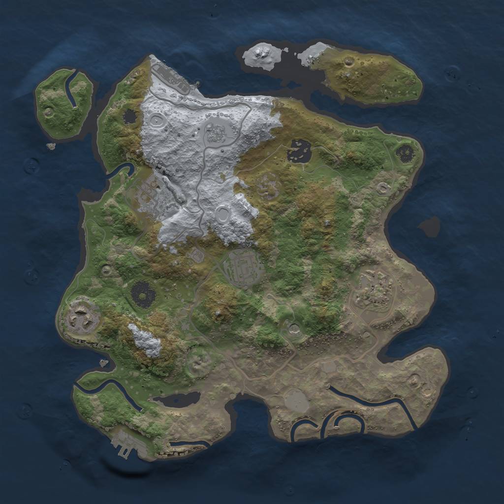 Rust Map: Procedural Map, Size: 3000, Seed: 523410005, 12 Monuments