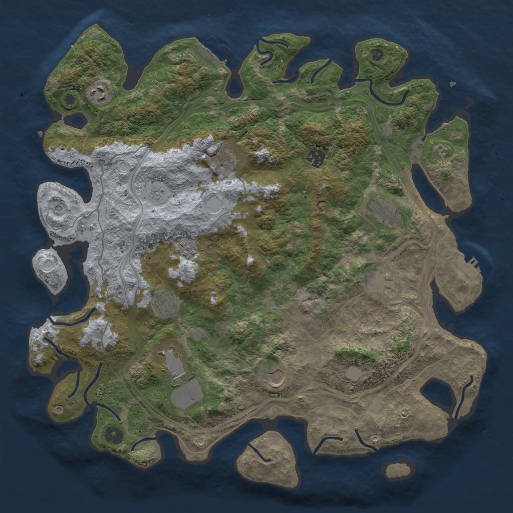 Rust Map: Procedural Map, Size: 4250, Seed: 48512849, 16 Monuments