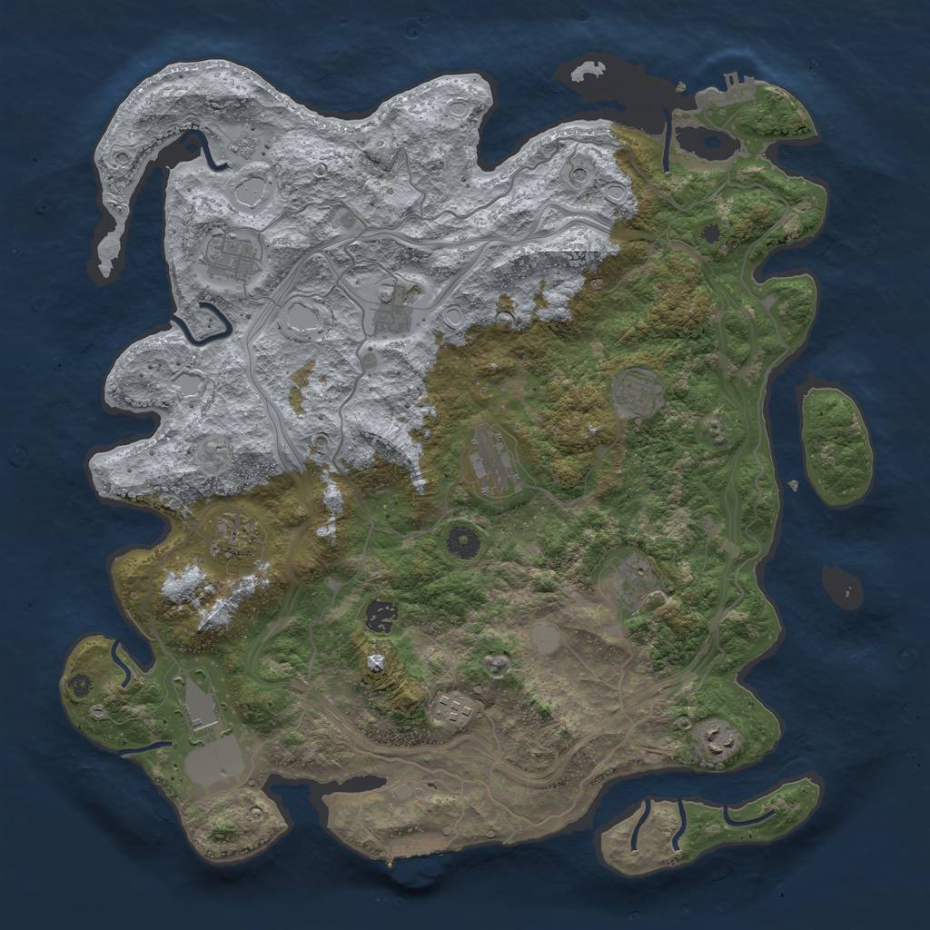 Rust Map: Procedural Map, Size: 4250, Seed: 475468735, 17 Monuments