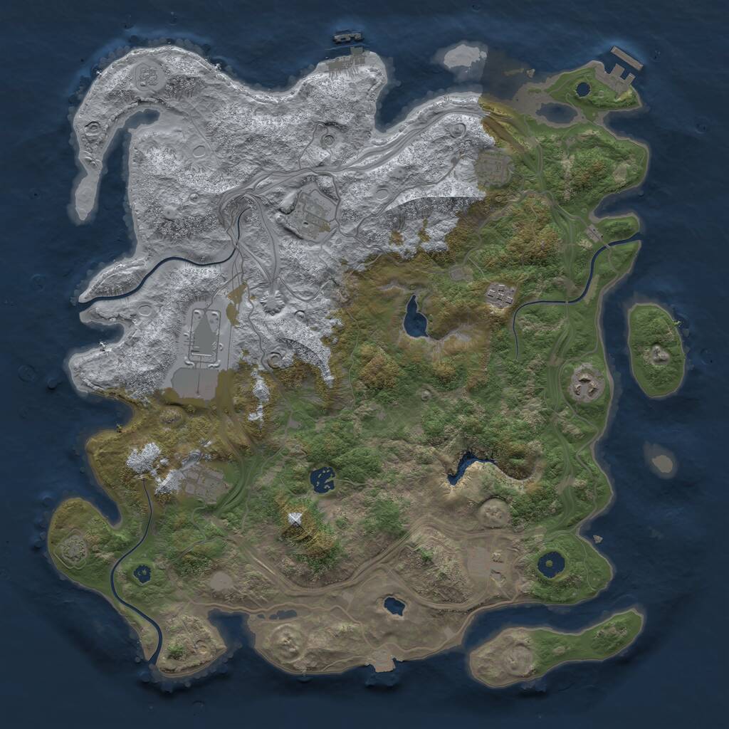 Rust Map: Procedural Map, Size: 4250, Seed: 475468735, 14 Monuments