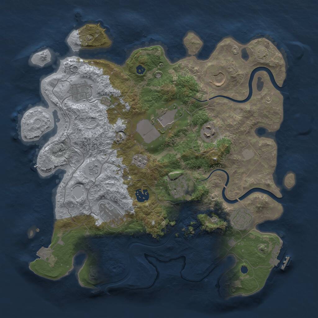 Rust Map: Procedural Map, Size: 3500, Seed: 359086735, 14 Monuments