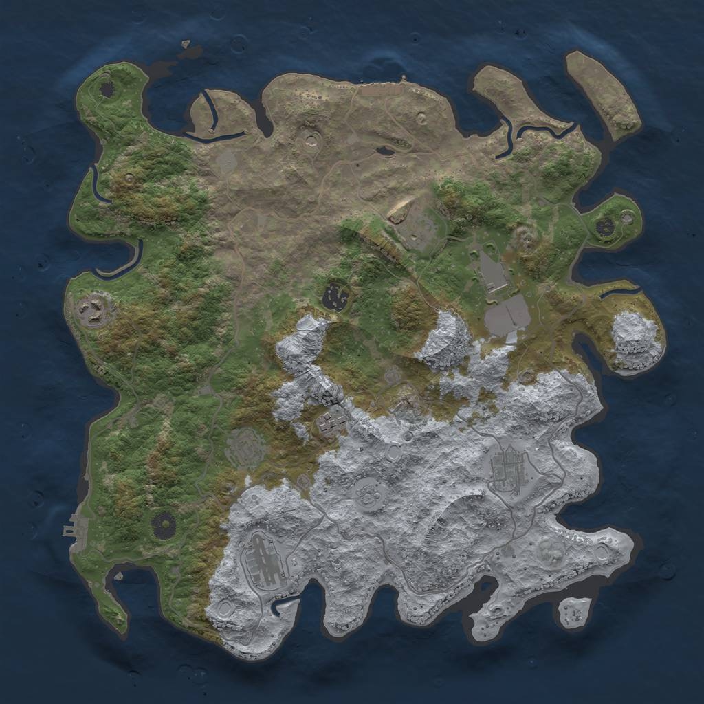 Rust Map: Procedural Map, Size: 4000, Seed: 2082203831, 15 Monuments