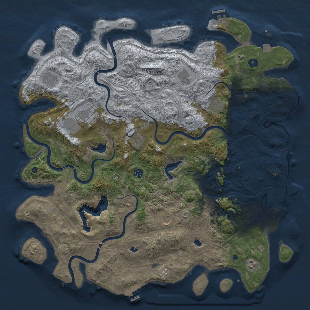 Rust Map: Procedural Map, Size: 4850, Seed: 766792687, 15 Monuments