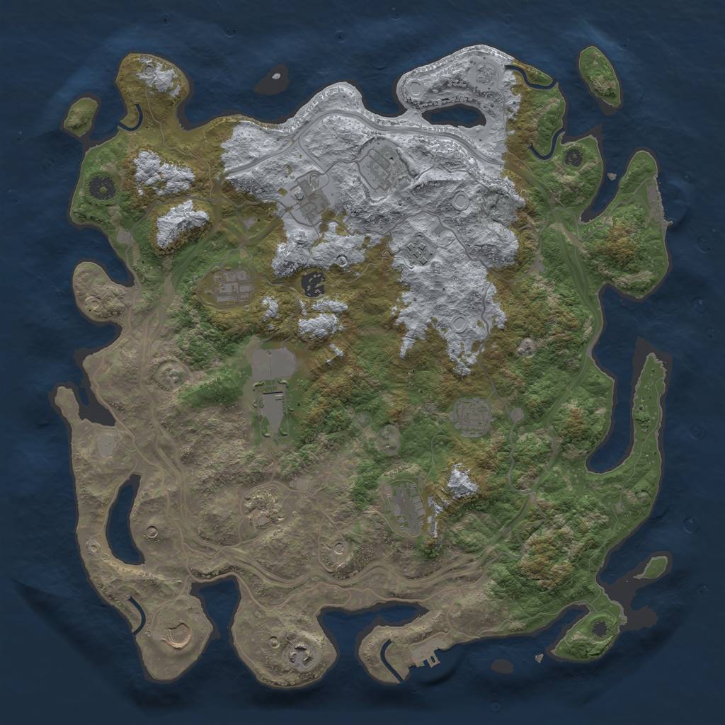 Rust Map: Procedural Map, Size: 4250, Seed: 520696395, 18 Monuments