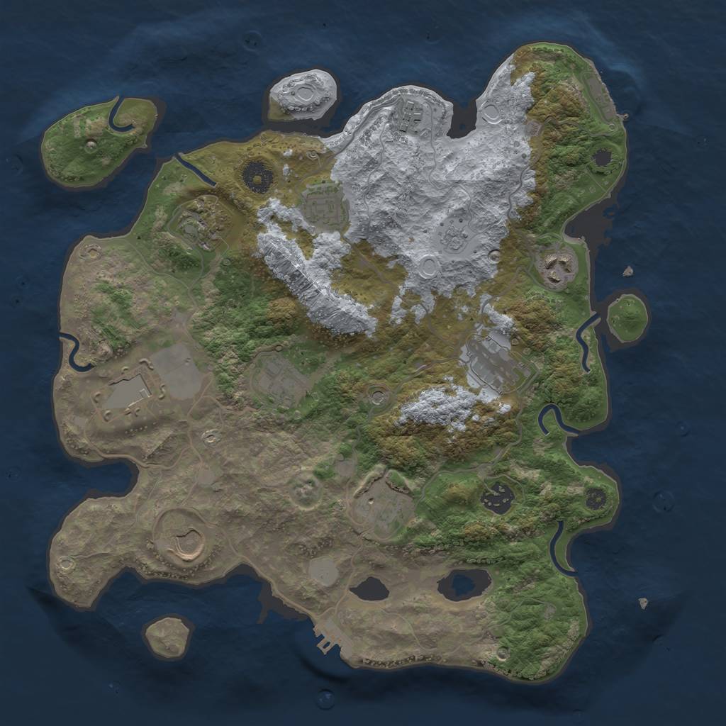 Rust Map: Procedural Map, Size: 3500, Seed: 177824, 17 Monuments