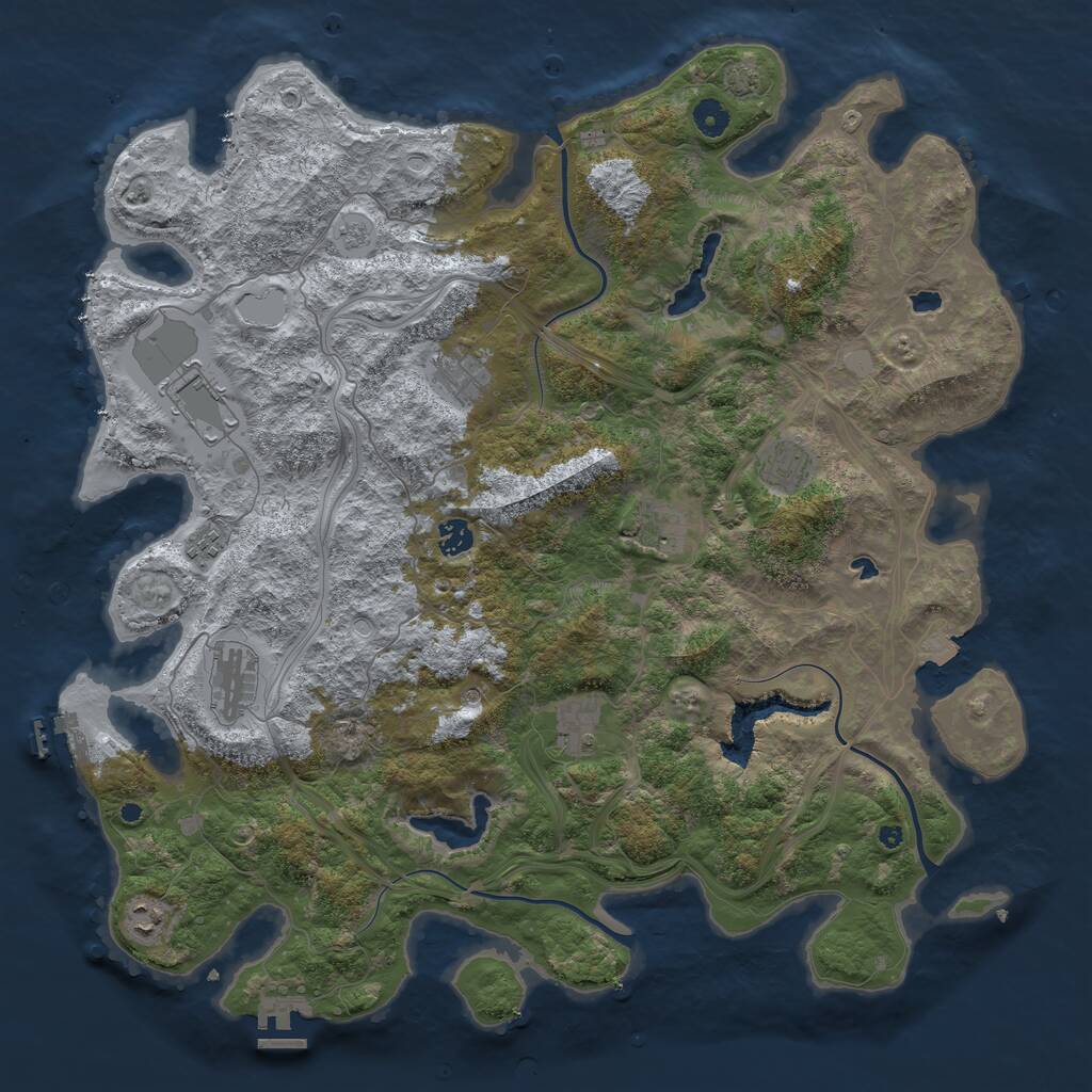 Rust Map: Procedural Map, Size: 4500, Seed: 768896825, 15 Monuments