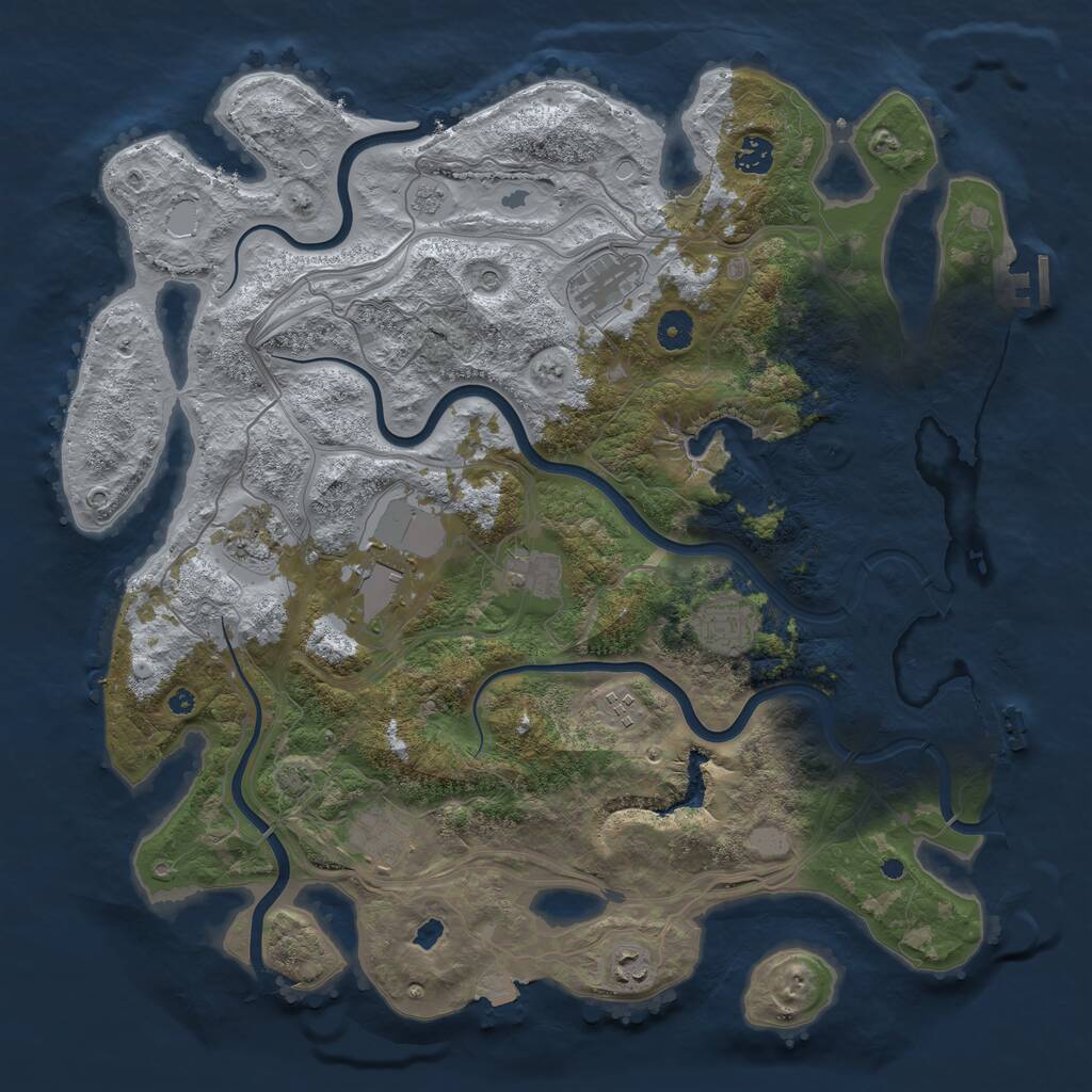 Rust Map: Procedural Map, Size: 4250, Seed: 1682303561, 15 Monuments