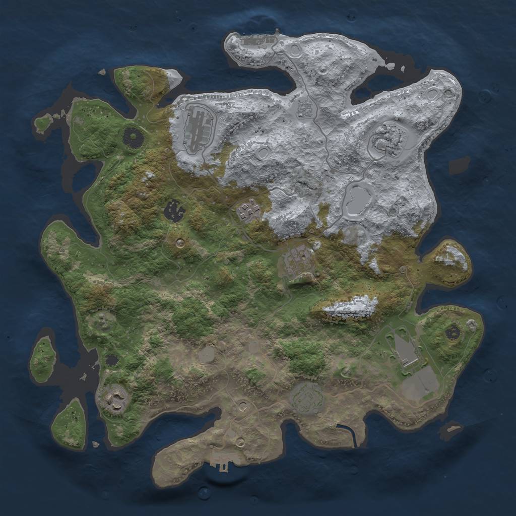 Rust Map: Procedural Map, Size: 3700, Seed: 164595769, 15 Monuments