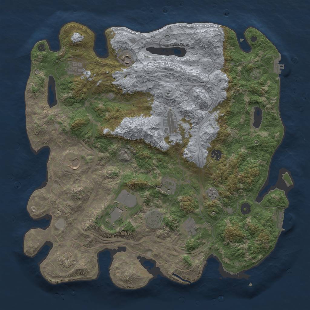 Rust Map: Procedural Map, Size: 4250, Seed: 102188693, 18 Monuments