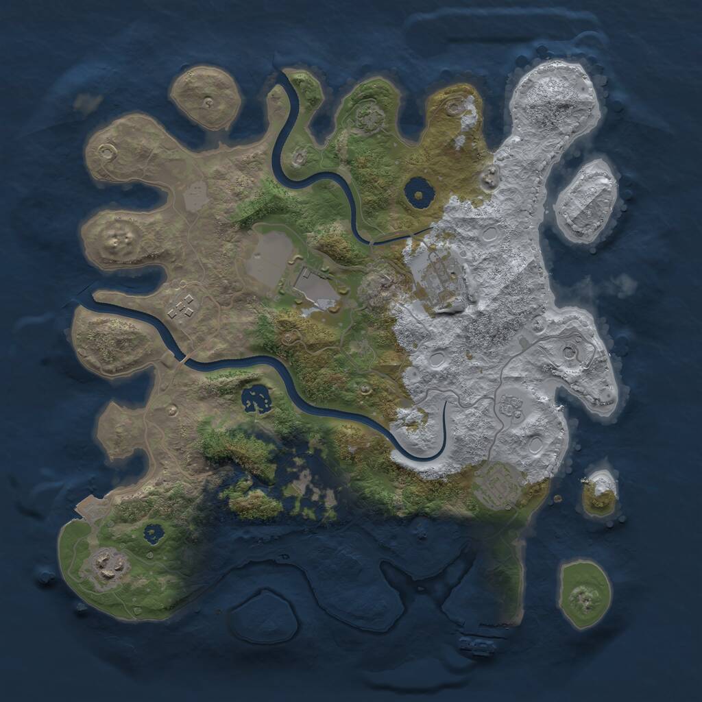 Rust Map: Procedural Map, Size: 3500, Seed: 1750978899, 12 Monuments