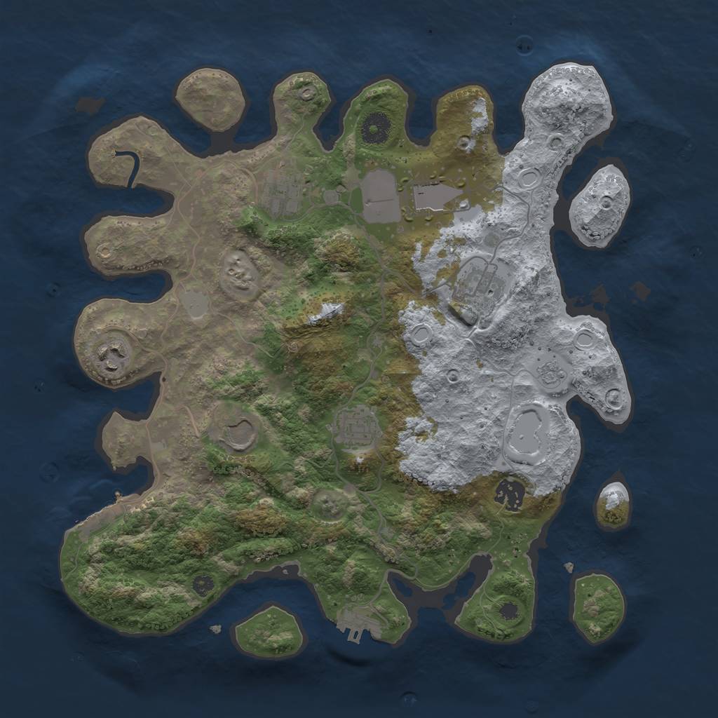 Rust Map: Procedural Map, Size: 3500, Seed: 1750978899, 13 Monuments