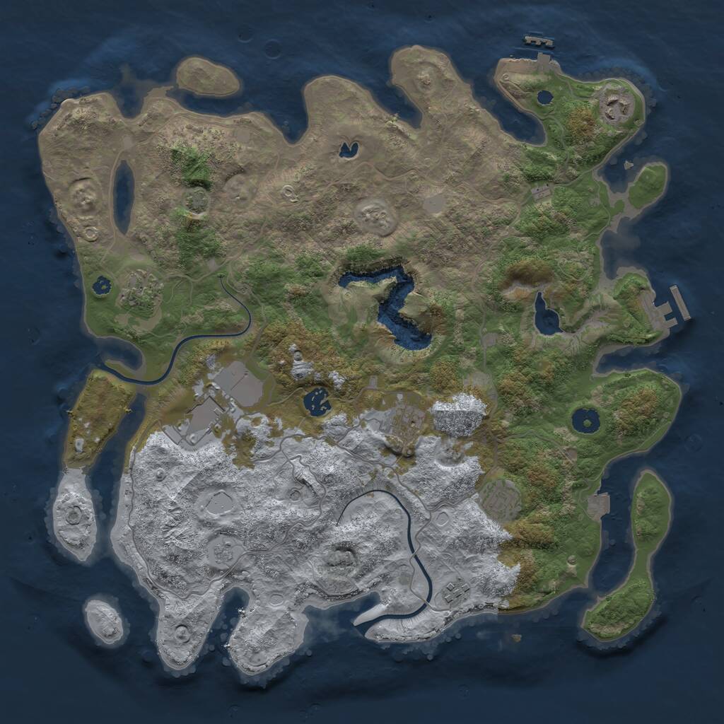 Rust Map: Procedural Map, Size: 4000, Seed: 5071, 13 Monuments
