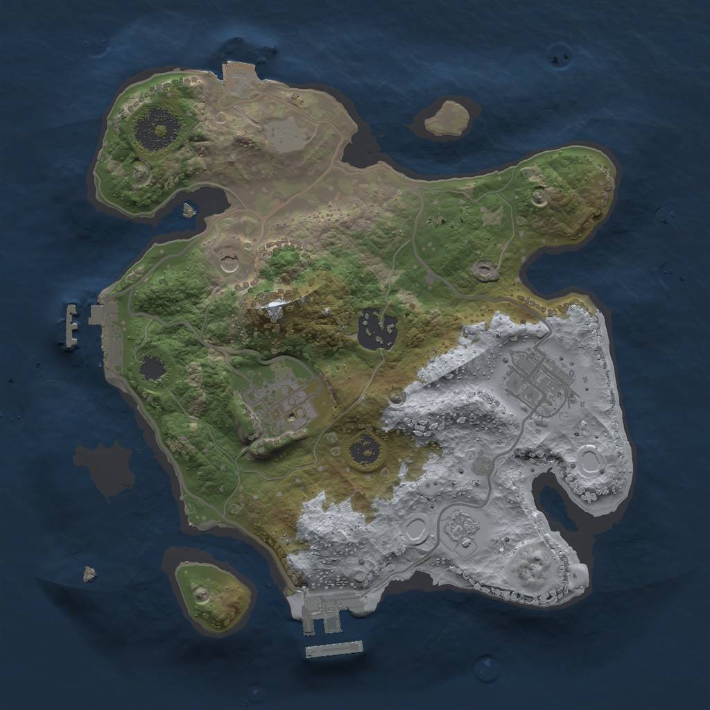 Rust Map: Procedural Map, Size: 2500, Seed: 1983478695, 10 Monuments