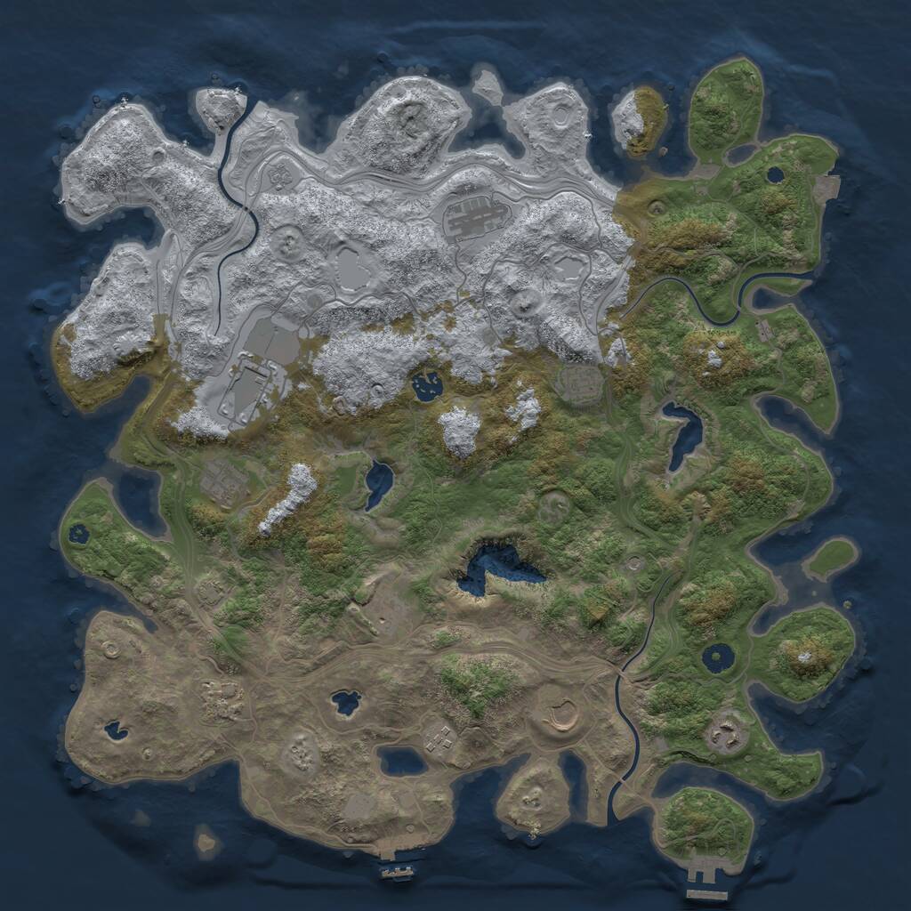 Rust Map: Procedural Map, Size: 4500, Seed: 813432283, 16 Monuments