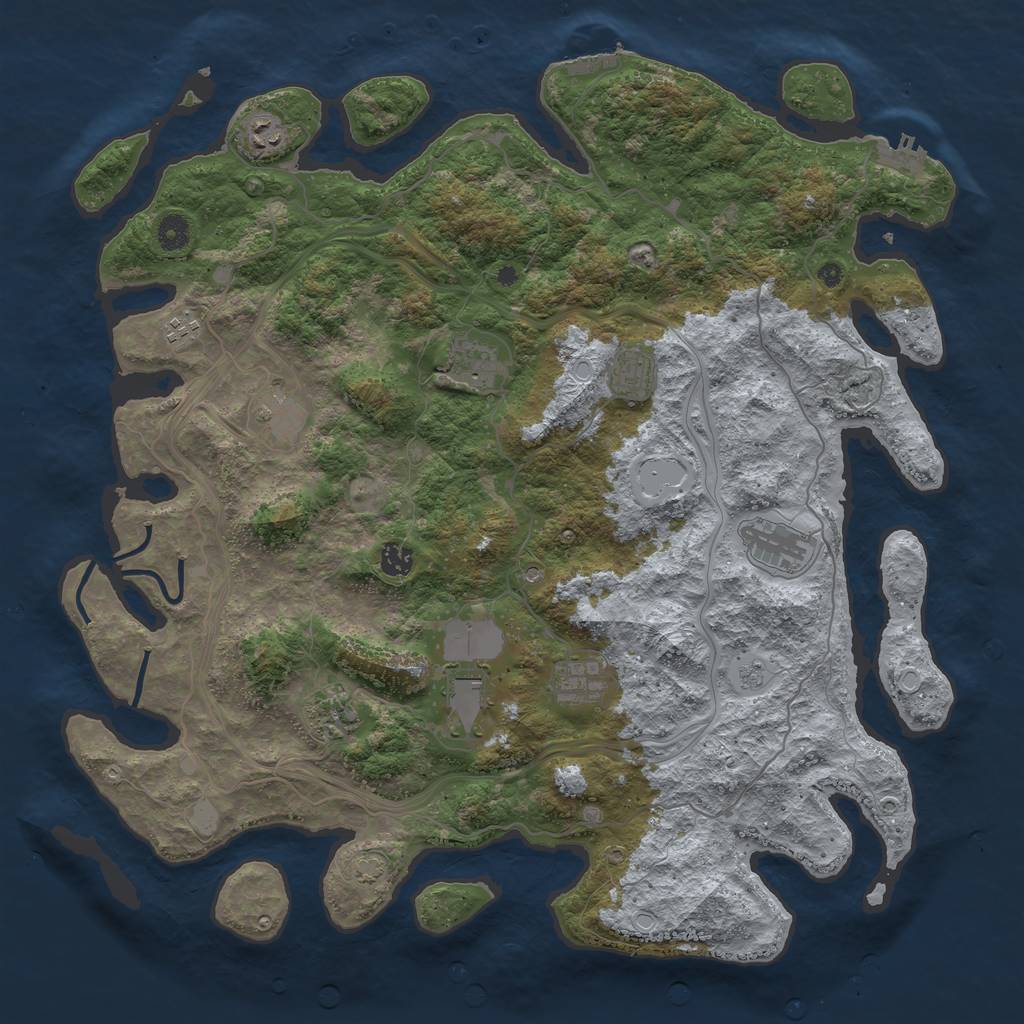 Rust Map: Procedural Map, Size: 4500, Seed: 792302, 18 Monuments