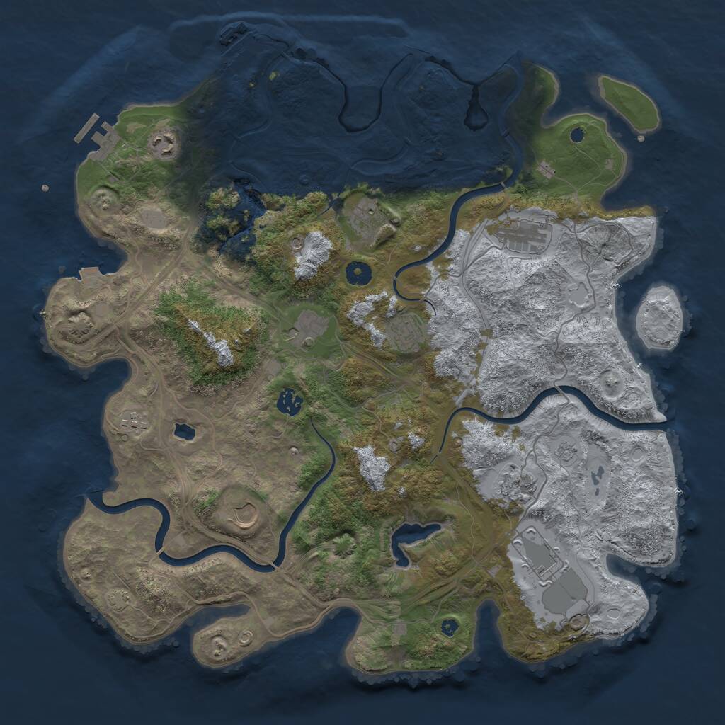 Rust Map: Procedural Map, Size: 4253, Seed: 1103347343, 16 Monuments