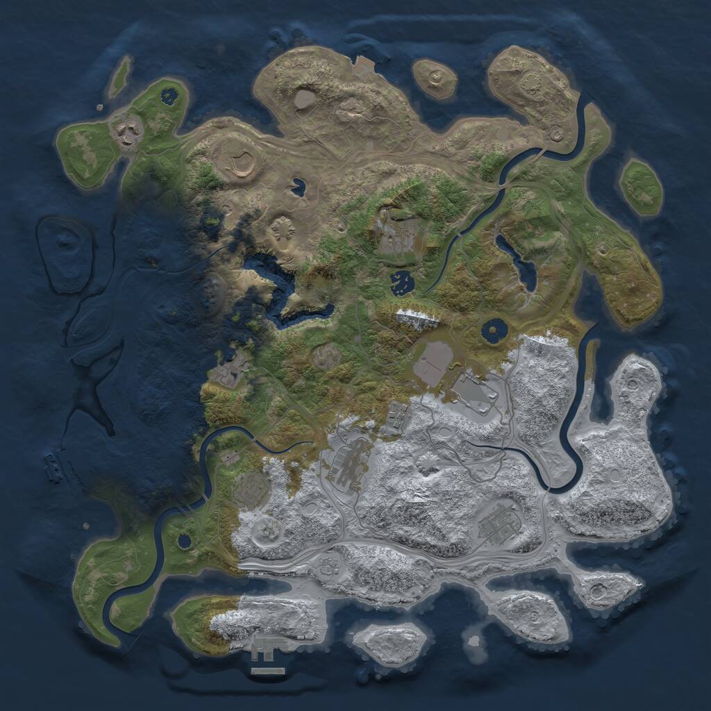 Rust Map: Procedural Map, Size: 4250, Seed: 347818312, 16 Monuments