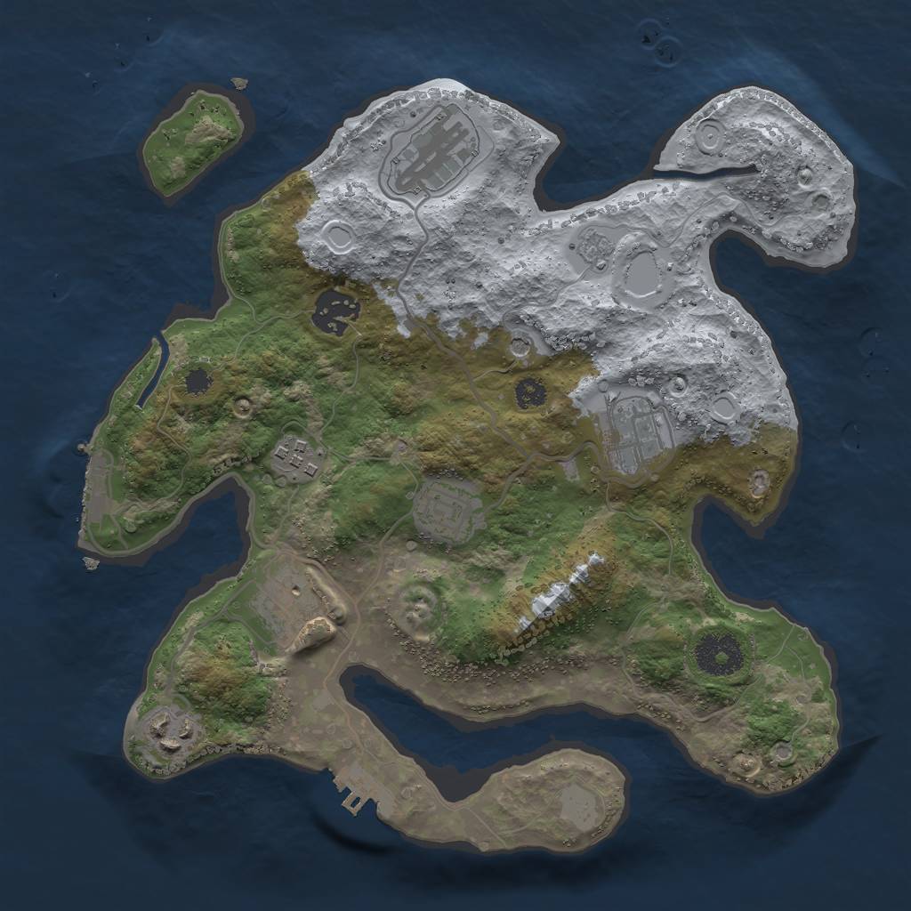Rust Map: Procedural Map, Size: 3000, Seed: 832098320, 14 Monuments
