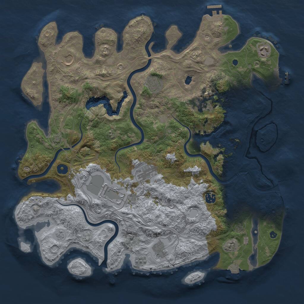 Rust Map: Procedural Map, Size: 4250, Seed: 25577, 15 Monuments