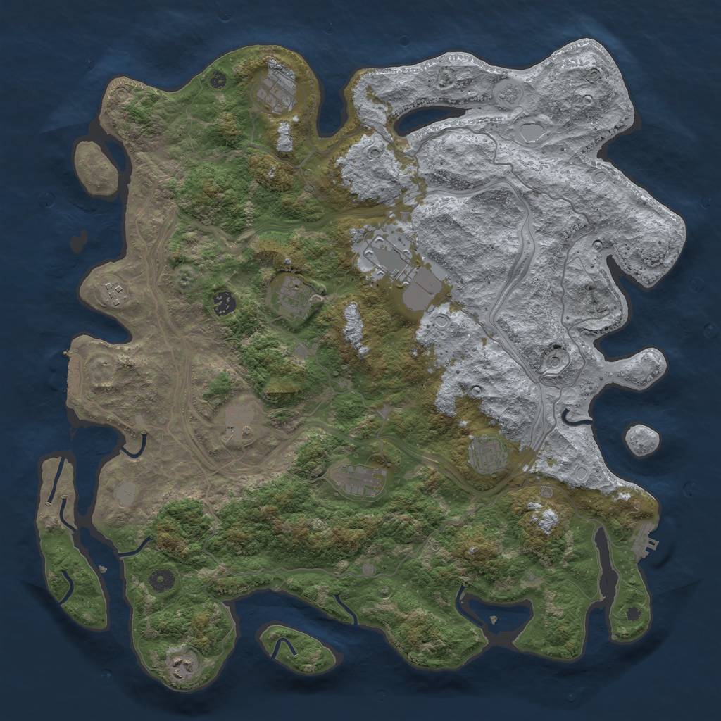 Rust Map: Procedural Map, Size: 4500, Seed: 503, 16 Monuments