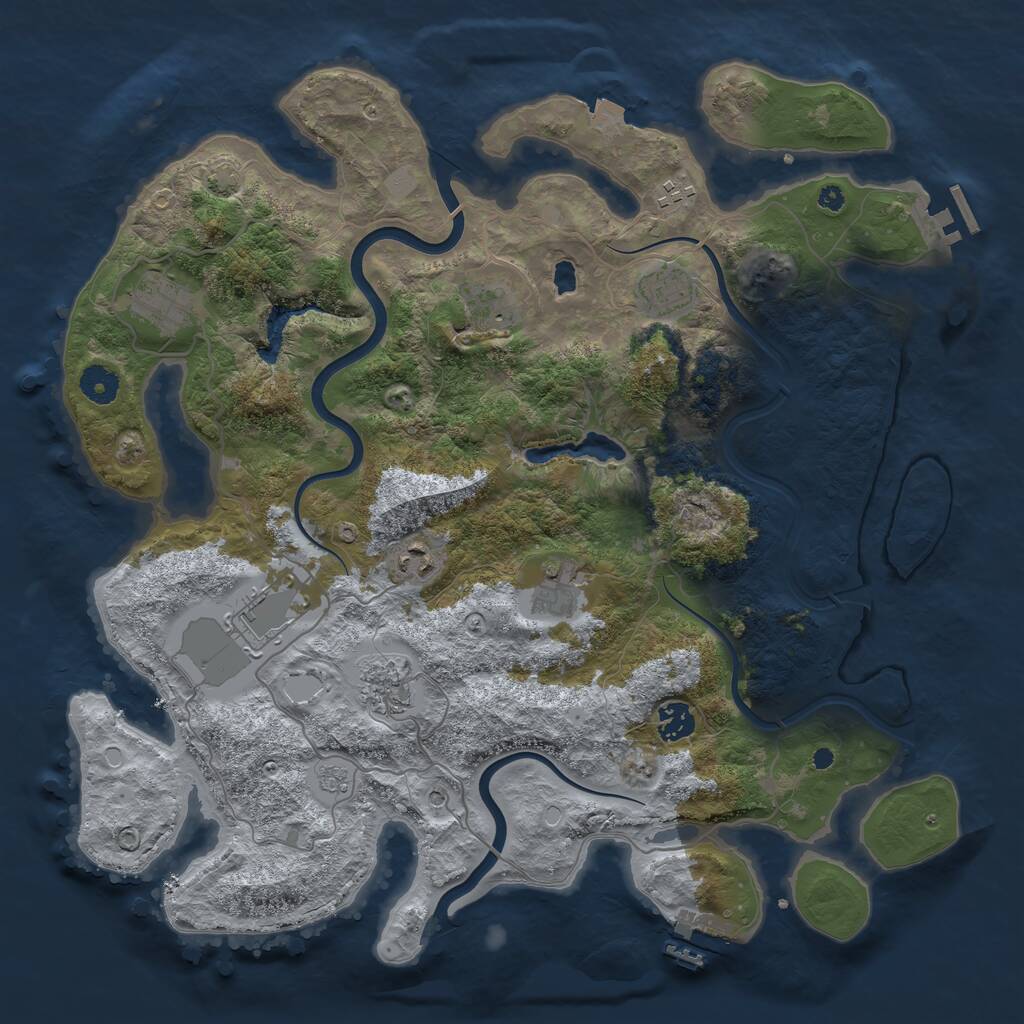Rust Map: Procedural Map, Size: 4000, Seed: 6042023, 15 Monuments