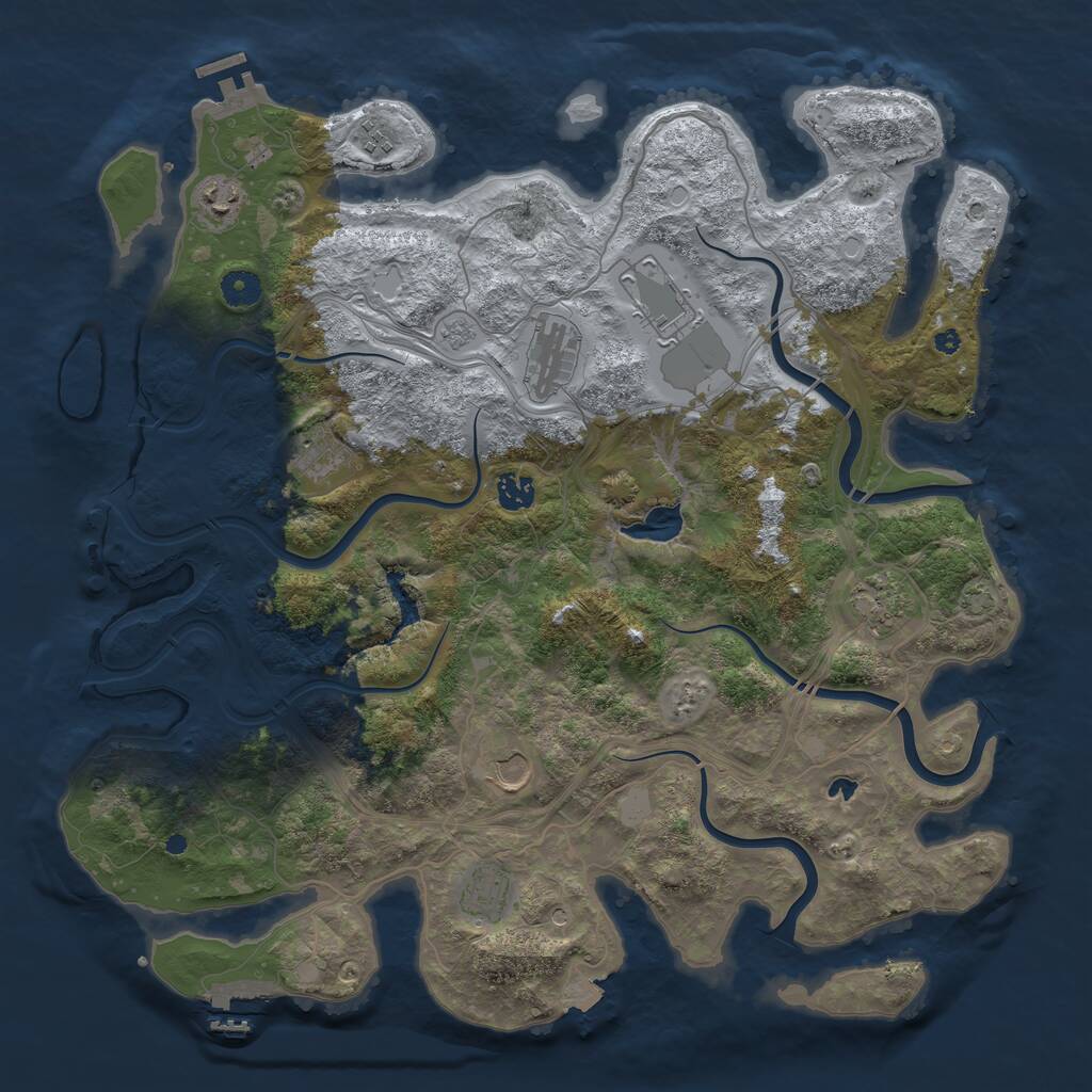 Rust Map: Procedural Map, Size: 4250, Seed: 482760241, 15 Monuments