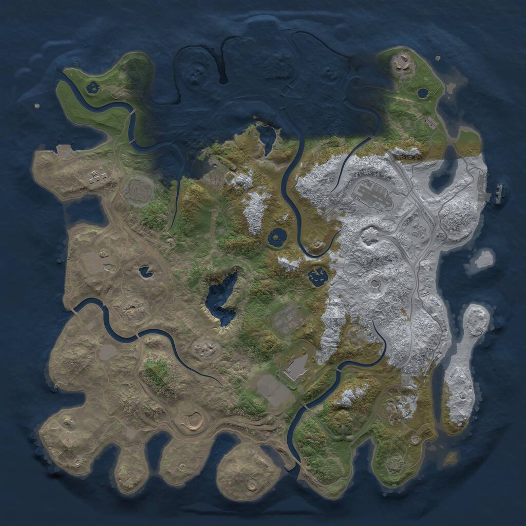 Rust Map: Procedural Map, Size: 4250, Seed: 23457945, 17 Monuments