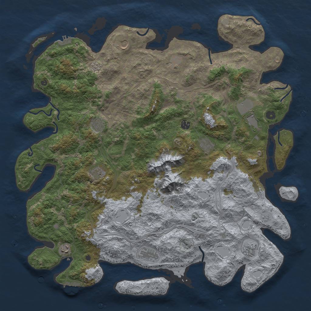 Rust Map: Procedural Map, Size: 5000, Seed: 32280609, 18 Monuments