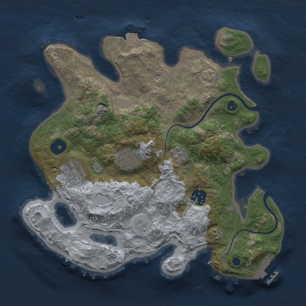 Rust Map: Procedural Map, Size: 3000, Seed: 1003120014, 9 Monuments