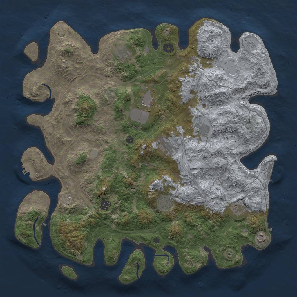 Rust Map: Procedural Map, Size: 4250, Seed: 2007019532, 17 Monuments