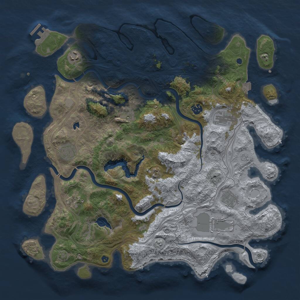 Rust Map: Procedural Map, Size: 4250, Seed: 2111494253, 14 Monuments