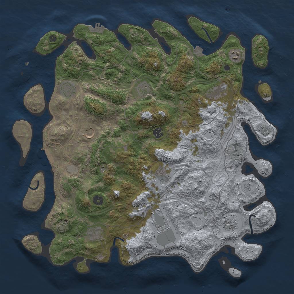 Rust Map: Procedural Map, Size: 4250, Seed: 2111494253, 19 Monuments