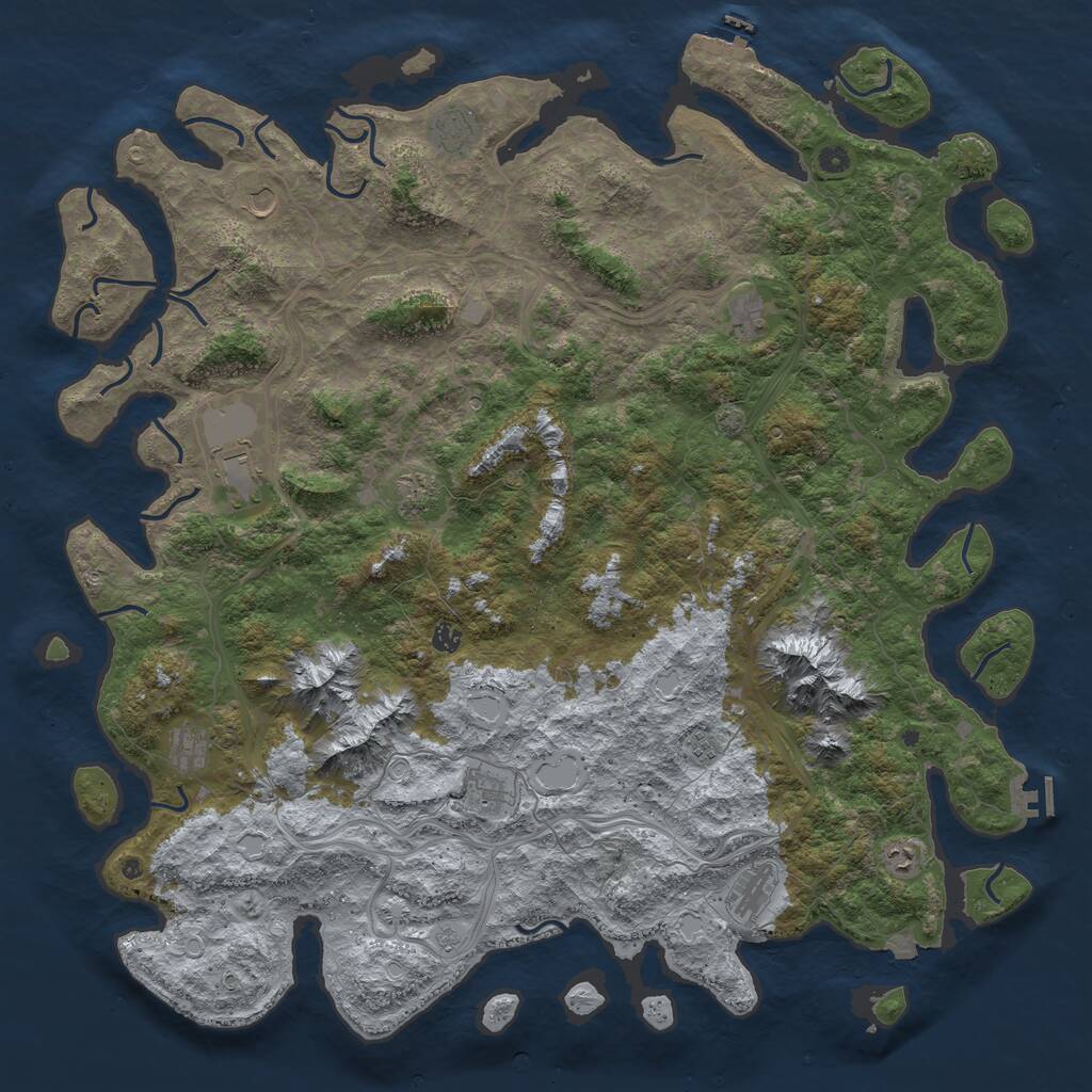 Rust Map: Procedural Map, Size: 5500, Seed: 746532, 17 Monuments