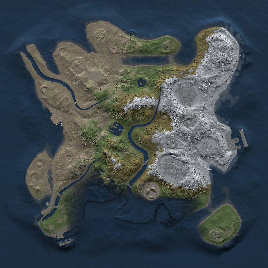 Rust Map: Procedural Map, Size: 3000, Seed: 797352647, 11 Monuments