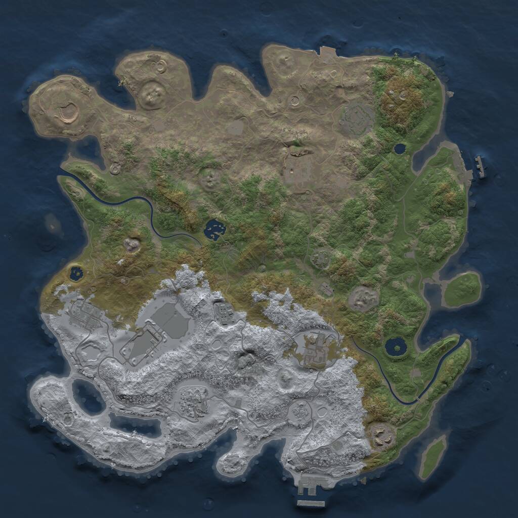 Rust Map: Procedural Map, Size: 3800, Seed: 1003120014, 16 Monuments