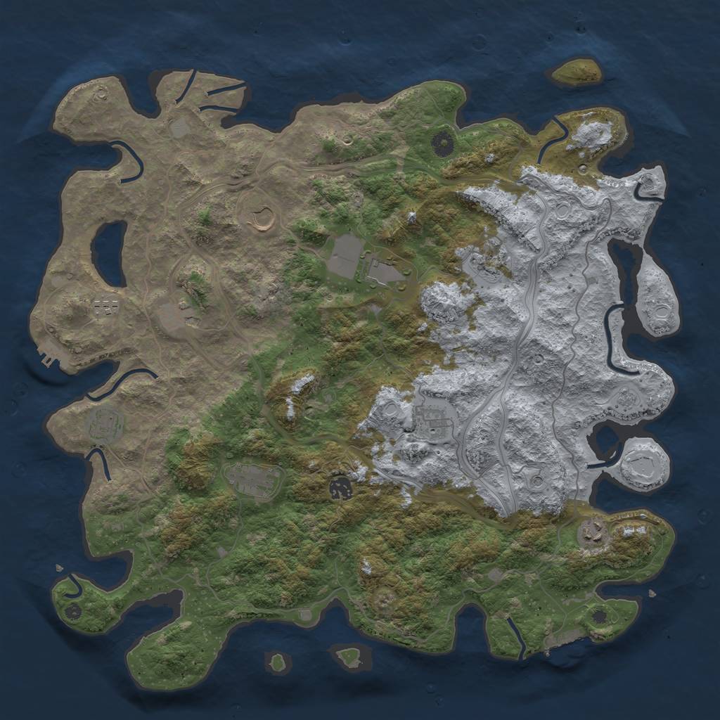 Rust Map: Procedural Map, Size: 4550, Seed: 86262406, 17 Monuments