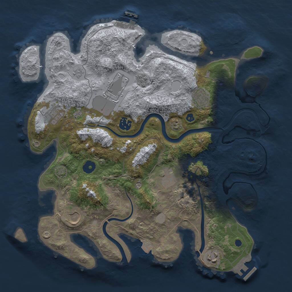 Rust Map: Procedural Map, Size: 3500, Seed: 1790595816, 14 Monuments