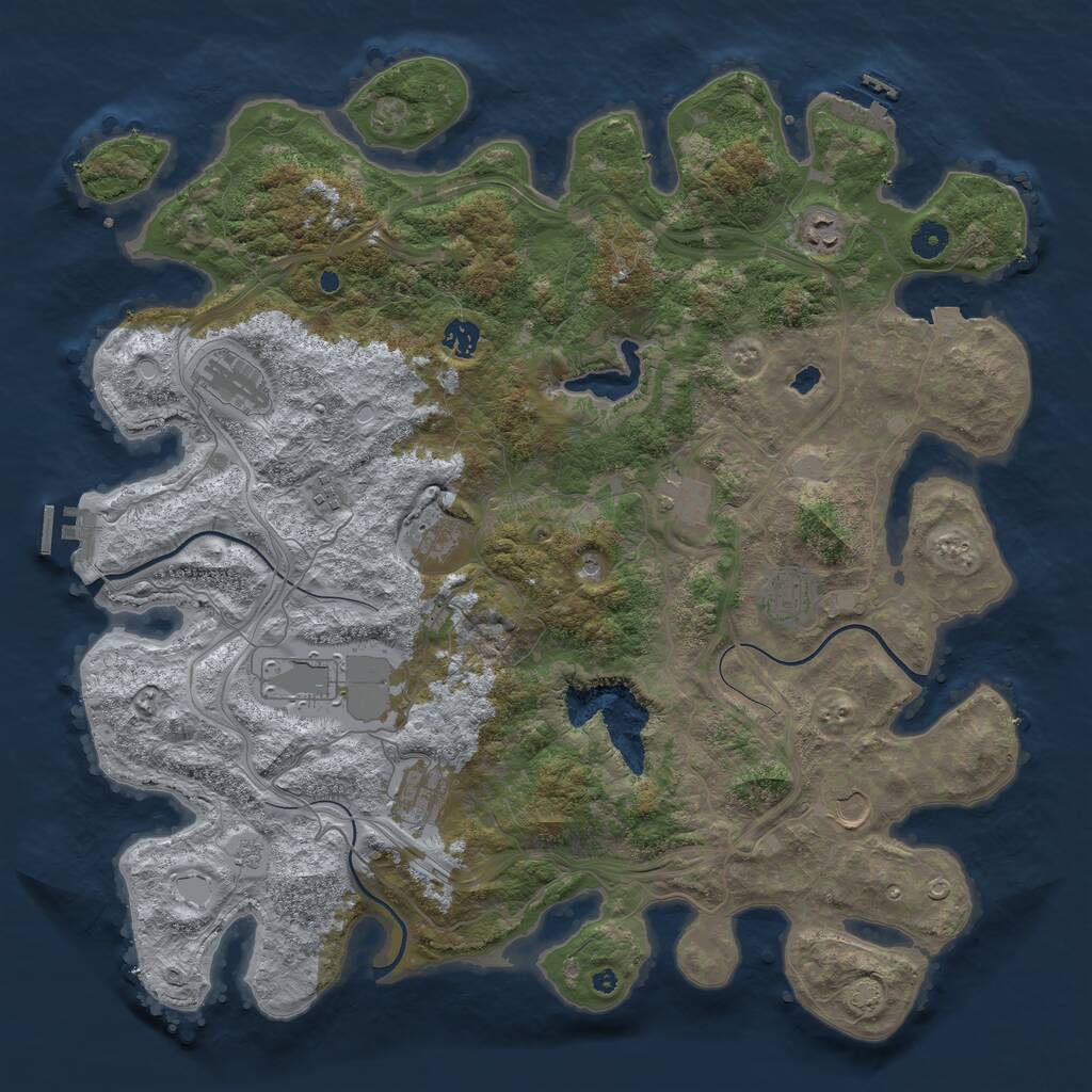 Rust Map: Procedural Map, Size: 4447, Seed: 468812618, 16 Monuments