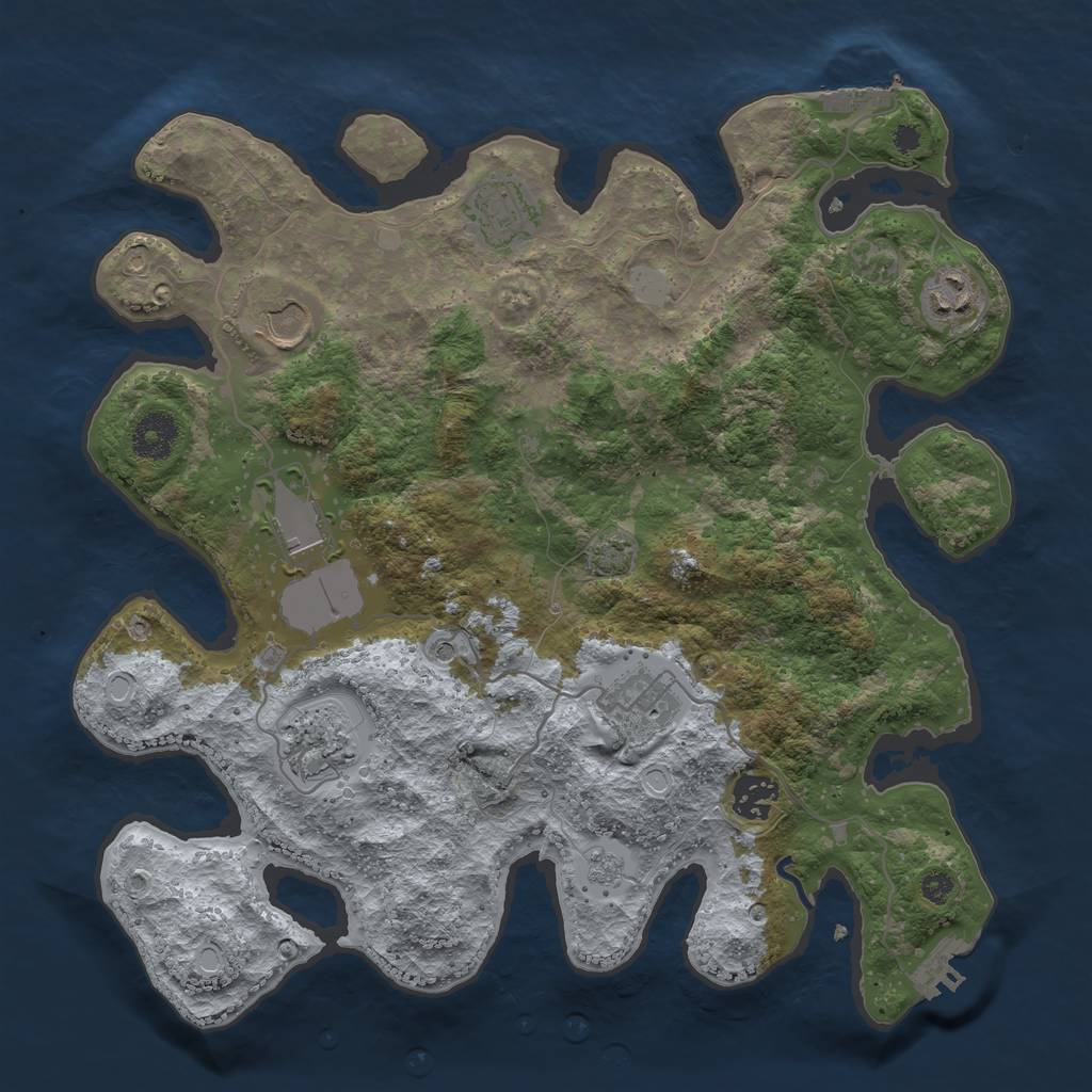 Rust Map: Procedural Map, Size: 3500, Seed: 735906034, 15 Monuments