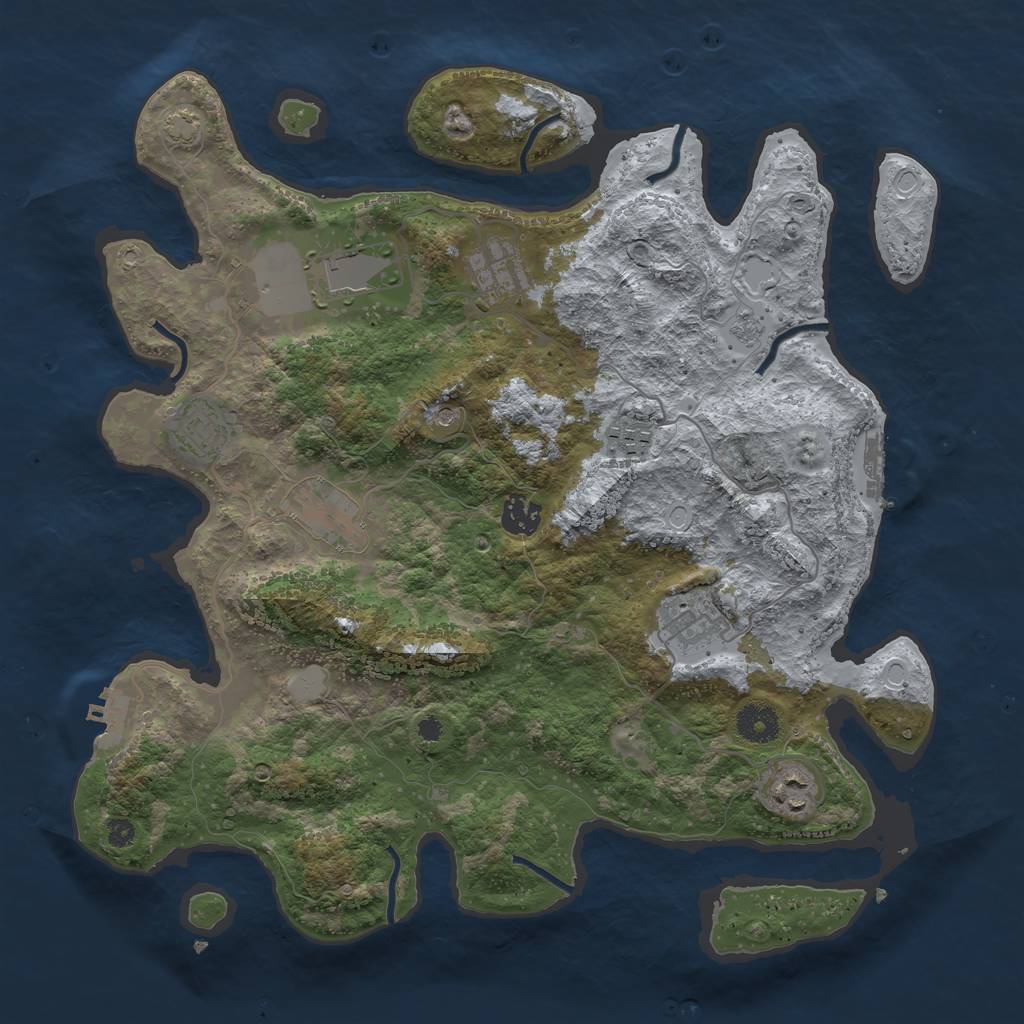 Rust Map: Procedural Map, Size: 3720, Seed: 1549651168, 16 Monuments