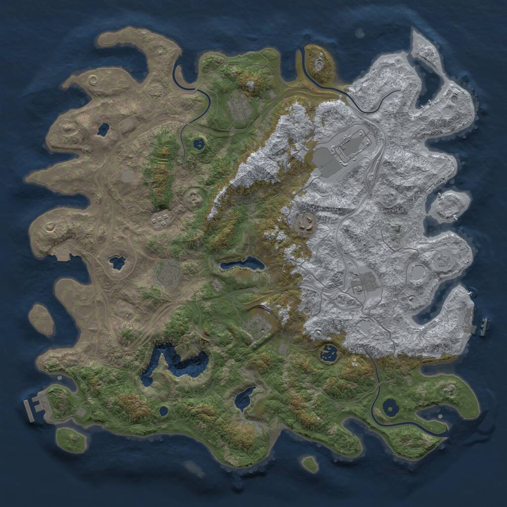 Rust Map: Procedural Map, Size: 4500, Seed: 1715140583, 14 Monuments