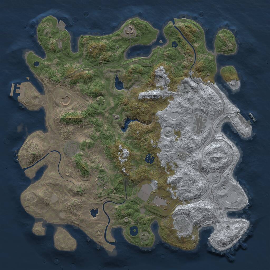 Rust Map: Procedural Map, Size: 4250, Seed: 787878755, 15 Monuments