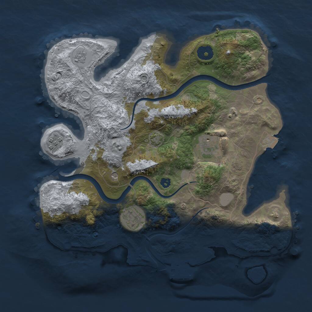 Rust Map: Procedural Map, Size: 3000, Seed: 1684030583, 8 Monuments