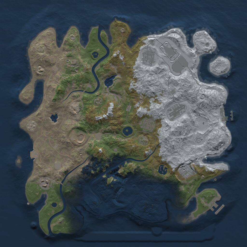 Rust Map: Procedural Map, Size: 4000, Seed: 245623802, 16 Monuments
